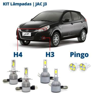 Imagem de Kit Lâmpadas JAC J3 2010 2011 2012 2013 2014 2015 Super Led Branca 600