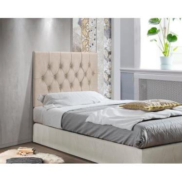 Imagem de Cabeceira Estofada Capitonê Suede Suspensa Solteiro 0,90 Cm Design Clá