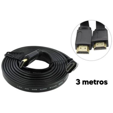 Imagem de Cabo Hdmi 3 Metros 4K Hd Full Hd Preto Gamer Para Jogos E Tv