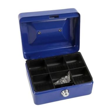 Imagem de Generic Cofre com fechadura, de, recipiente pequeno, caixa de armazenamento com fechadura, com chaves e bandeja removível para adultos e crianças, Azul