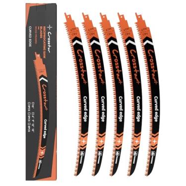 Imagem de Crosstar Lâminas de serra alternativas com borda de arco de dentes japoneses de 38 cm - Lâminas de poda de madeira 6TPI para aparar árvores, corte de galhos, pacote com 5