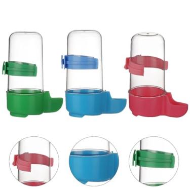 Imagem de Milisten Bebedouro para Papagaios Com 3 Peças, Bebedouro Automático para Gaiola de Pássaros, Tigela de Água para Papagaios, Dispensador de Água para Gaiola de Pássaros de Plástico, Vermelho, Azul