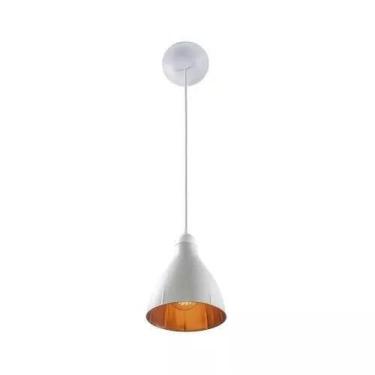 Imagem de Lustre Pendente Balcão Cozinha Americana Preto ou Branco Cobre - Demi,