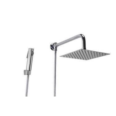 Imagem de Ducha Inox 304 20x20 cm com Desviador e Ducha Manual em ABS - AMG Meta