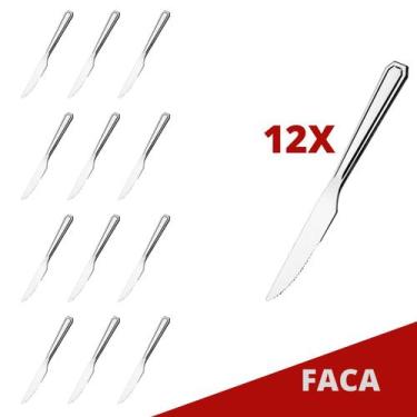 Imagem de Kit Restaurante Faca De Reforçada Inox 12 Pçs Bar / Casa - PRATICASA, 