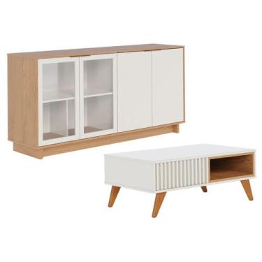 Imagem de Kit Aparador Para Sala De Estar Áustria Com Mesa De Centro Delta C04 F