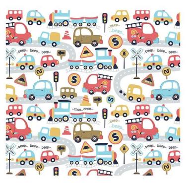 Imagem de Papel de Parede Adesivo Infantil Carrinhos Quarto Menino - 720pcp - Al