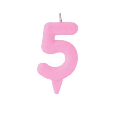 Imagem de Vela De Aniversário Número Magic Candy Rosa Claro - PartiuFesta