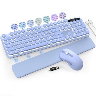 Imagem de Teclado e mouse sem fio retroiluminados pela máquina de escrever Trueq