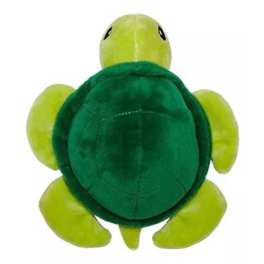 Imagem de Brinquedo Mordedor de Pelúcia 16cm com Apito Tartaruga Ideal para Cach