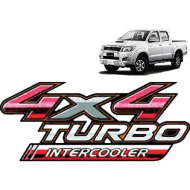 Imagem de Emblema 4x4 Turbo Intercooler Hilux 2009 A 2013 - MARÇON EMBLEMAS