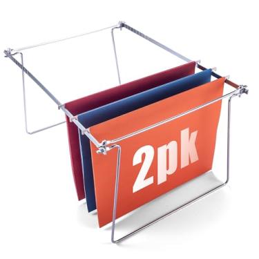 Imagem de Officemate Moldura de arquivo suspensa, tamanho carta, ajustável, 35,5 a 45,7 cm, 2 unidades (pacote com 1)