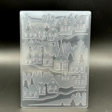 Imagem de Modelo de pasta em relevo de plástico 3D, textura de casas de igreja, tamanho A6, para fazer cartões, faça você mesmo, scrapbook, papel, artesanato, artesanato, scrapbook, artes, decoração