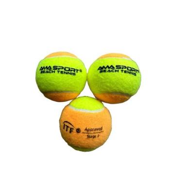 Imagem de Bola de Beach Tennis Ama Sport kit c/ 3 unid Homologado ITF
