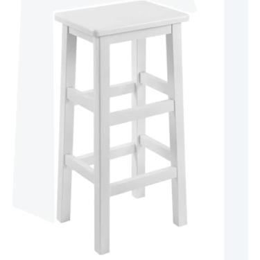Imagem de Bancos De Altura De Balcão Cadeira De Bar De Madeira Altura 32in 24in Bancos De Balcão Com Apoio Para Os Pés Bancos De Bar Quadrados Altos Bancos Altos Para Sala De Esta, Natural Colors, 60cm/24in