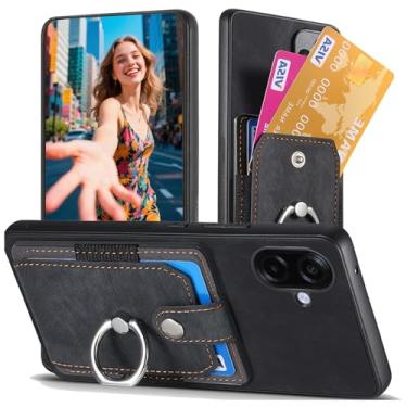 Imagem de Ephoou Capa carteira para Samsung Galaxy A07 4G com suporte elástico para cartão e suporte giratório de 360°, capa vintage de couro PU com suporte slim fit à prova de choque para Galaxy A07 4G