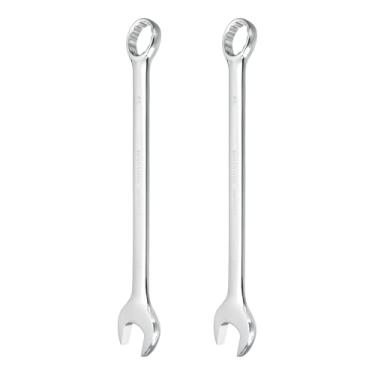 Imagem de HARFINGTON 2 peças chave de combinação de 32 mm caixa métrica de 12 pontos e chave inglesa de extremidade dupla CR-V de extremidade aberta para reparo de máquinas de móveis de tubos automotivos, faça