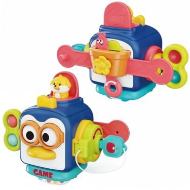 Imagem de Cubo de Atividades Montessori para Bebê – Brinquedo Sensorial 0 a 24 meses, Coordenação Motora Fina, Texturas e Cores