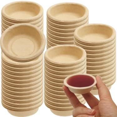 Imagem de Norcoin 200 peças de copos de alimentação para lagartixa de 28,3 g com crista para comida e água, copos de papel, mini tigelas de prato para lagartos, répteis, animais de estimação pequenos