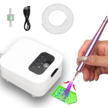 Imagem de LGYAYARUN Caneta elétrica de pintura de diamante sem necessidade de cera, canetas de arte de diamante a vácuo sem fio silenciosas 1500 mAh bateria recarregável acessórios e ferramentas de arte de