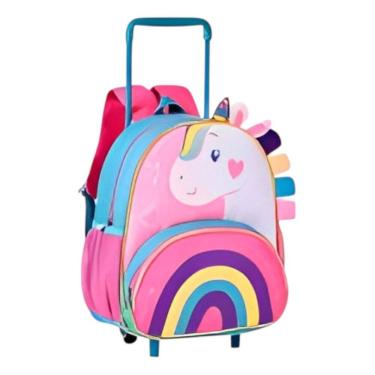 Imagem de Mochila Escolar Infantil Reforçada Com Rodinhas Unicórnio