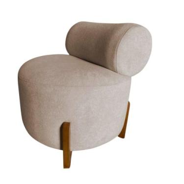 Imagem de Poltrona Decorativa Mônaco Veludo Bege - Mansão Decor