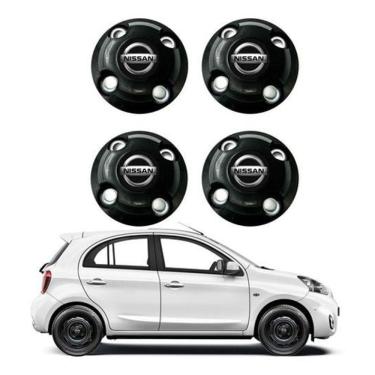 Imagem de Jogo 4 Calota Miolo Centro Roda Ferro Nissan March Versa