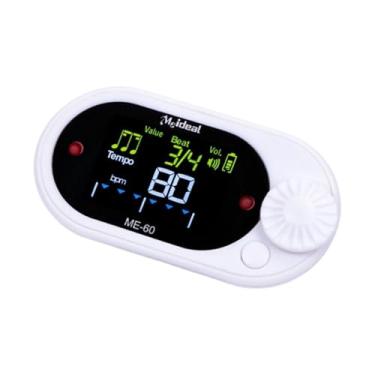 Imagem de menolana Afinador de Metrônomo Digital Metrônomo Eletrônico Afinador Cromático Multifuncional Gerador de Tons Contagem Vocal para Violino Bateria Baixo, Branco