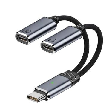 Imagem de Gyinere Divisor USB C, adaptador de carregamento e áudio USB C, carregamento rápido de 100 W, para iPhone 1615 Pro Max Plus, Galaxy S24 23 S22 Ultra(cinza)