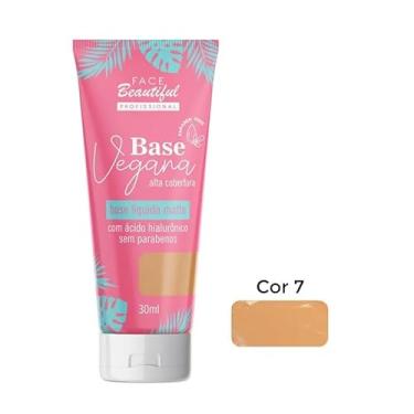 Imagem de Base Líquida Matte Vegana Alta Cobertura Face Beautiful 30ml (Cor 07)