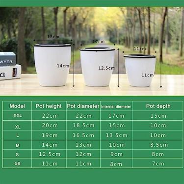 Imagem de HEEPDD Plantador de Flores Redondas, água de Resina PP de água Auto -absorvente para Plantio Doméstico, Dentro de Casa e Nan Ao Ar Livre Nan (M7 pote)