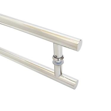 Imagem de Puxador Porta Duplo Em Aço Inox 40cm Modelo Tube - DECORPLACE