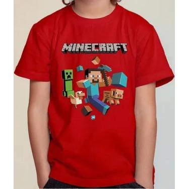 Imagem de Camiseta Camisa Juvenil Infantil Menina Menino Gamer Blocos Mine Roupa