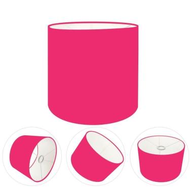 Imagem de Cúpula Abajur E Luminária Cilíndrica Vivare Cp-7009 ø25x20cm - Bocal Nacional Rosa-pink