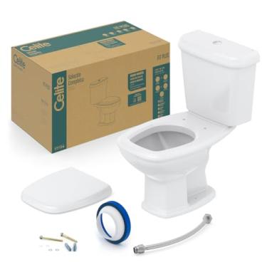 Imagem de Kit Vaso Sanitário com Caixa Acoplada e Assento Soft Close Fit Plus Celite, Cor: Cinza Prata