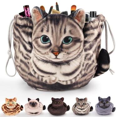 Imagem de Bolsa de cosméticos Openhaha Drawstring Travel Organizer Cat Gift - Op