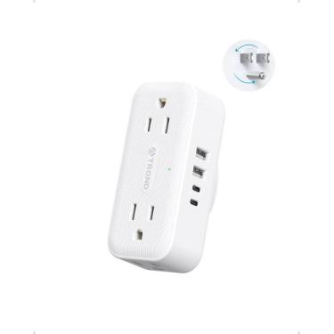 Imagem de Extensor de saída TROND com 4 soquetes e 4 portas USB branco