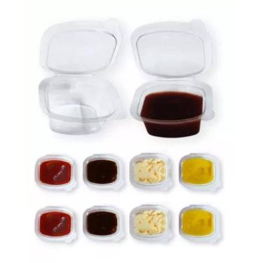 Imagem de 100 Pote De Molho Molheira 30Ml 695 Retangular Molhos