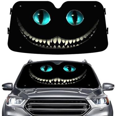 Imagem de Pára-brisa Sun Shade GENANY Horror Cat para carro, SUV e caminhão