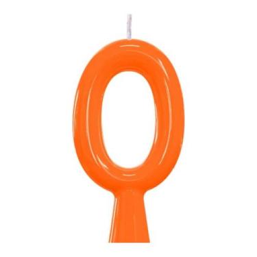 Imagem de Vela De Aniversário Número Neon Laranja - PartiuFesta