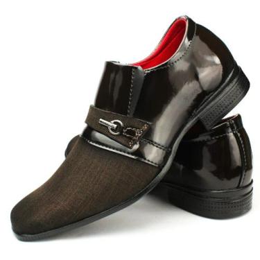 Imagem de Sapato Social Marrom Mescla Verniz em material sintético - NDS, 40