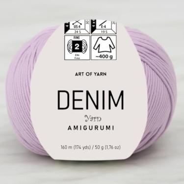 Imagem de Jeans Amigurumi Fio Arte 55% Algodão 45% Poliacrílico 50 g 174 m Macio Suave Esporte Fino (2) para Crochê, Tricô, Cobertores de Tricô, Roupas de Bebê Mais Cores (Lilás, Pacote 1)