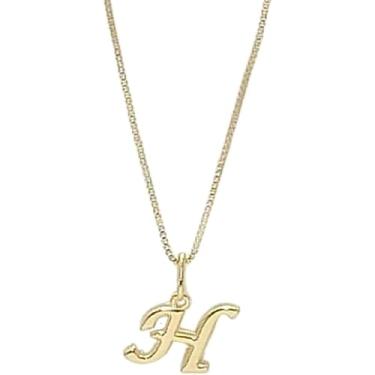 Imagem de Colar Feminino com Letra Inicial – Pingente Personalizado Elegante – Corrente Semi Joia Banhada a Ouro 18K – Presente Sofisticado para Mulher - Stella Vilela Semi Joias (H)