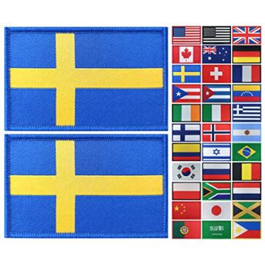 Imagem de JBCD Patch de bandeira da Suécia Patch tático sueco - Patch de gancho e laço (pacote com 2)