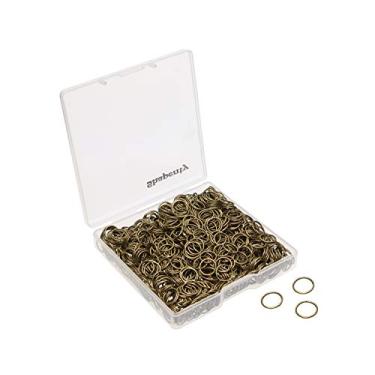 Imagem de Shapenty 1000 peças, banhado a prata, argolas abertas de ferro, conectores a granel para brincos de artesanato faça você mesmo, colar com pingente, gargantilha, joias, descobertas e acessórios de corrente de chaveiro, Bronze, 8mm, 1