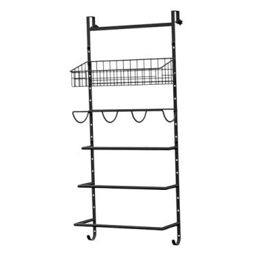 Imagem de Generic Sobre a porta Toalheiro, Organizador de armazenamento com ganchos, Suporte de prateleira de metal para toalhas para banheiro, trailer, escritório e