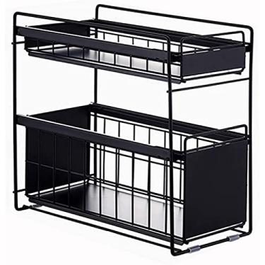 Imagem de Prateleira de armazenamento sob a pia do lava-louça da cozinha, prateleira de armazenamento debaixo do lava-loiças, prateleira de armazenamento escalonada para casa, prateleira de armazenamento