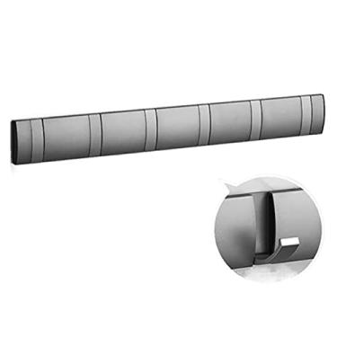 Imagem de Cabide montado na parede ganchos de parede cabide de toalha dobrável instalação sem unhas ganchos de parede cabide de parede suporte de roupas casacos para parede banheiro cabideiro montado na parede