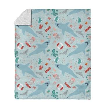 Imagem de Cobertor Jaws Coastal Sharks Silk Touch Sherpa 127 x 152 cm