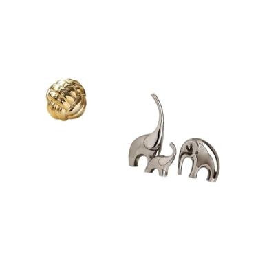 Imagem de Fenteer Escultura Estética de Cerâmica, Enfeite de Novelo de Lã E Estatuetas de Elefantes para Sala de Estar, Entrada, Prateleira, Estante de Livros,